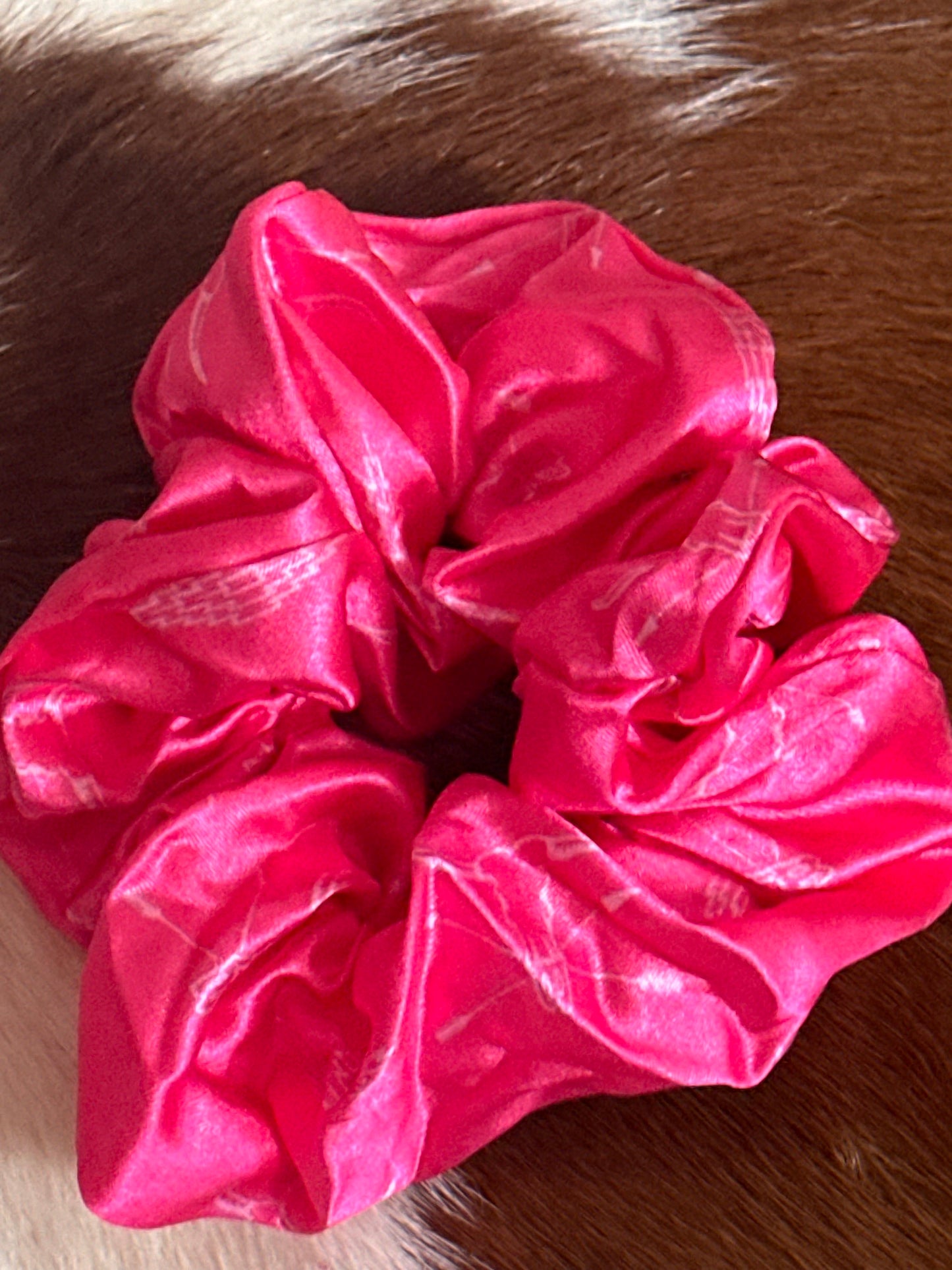 Pink western/boho scrunchie