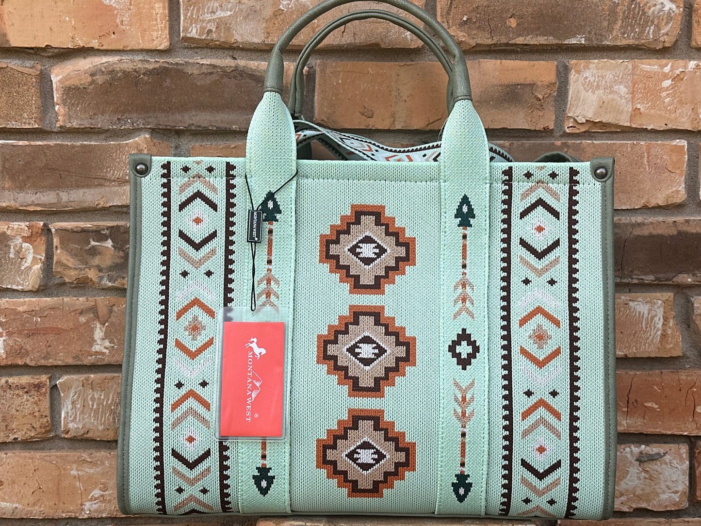 Montana West teal Aztec tote