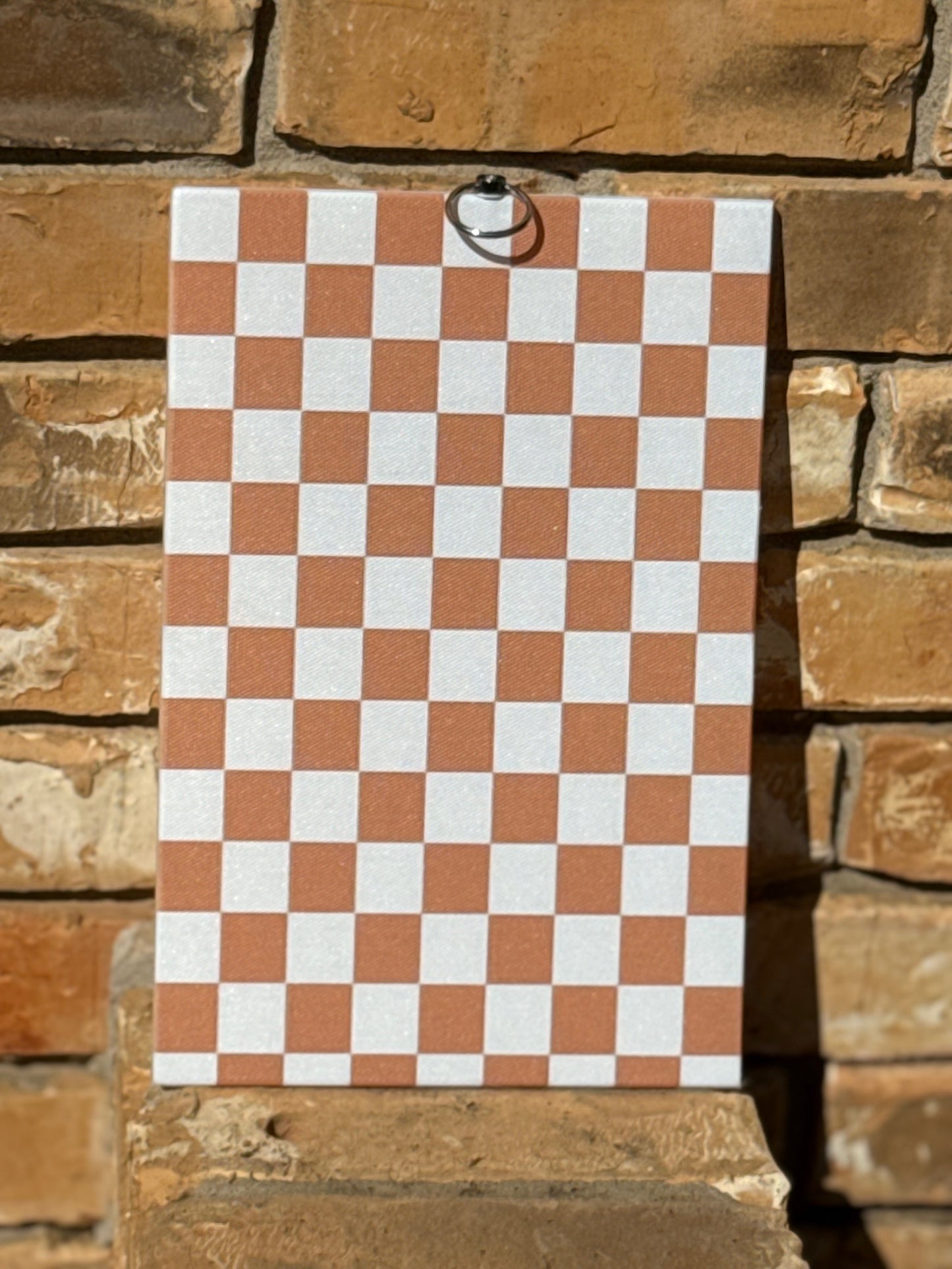Brown Checkered Cutting Board