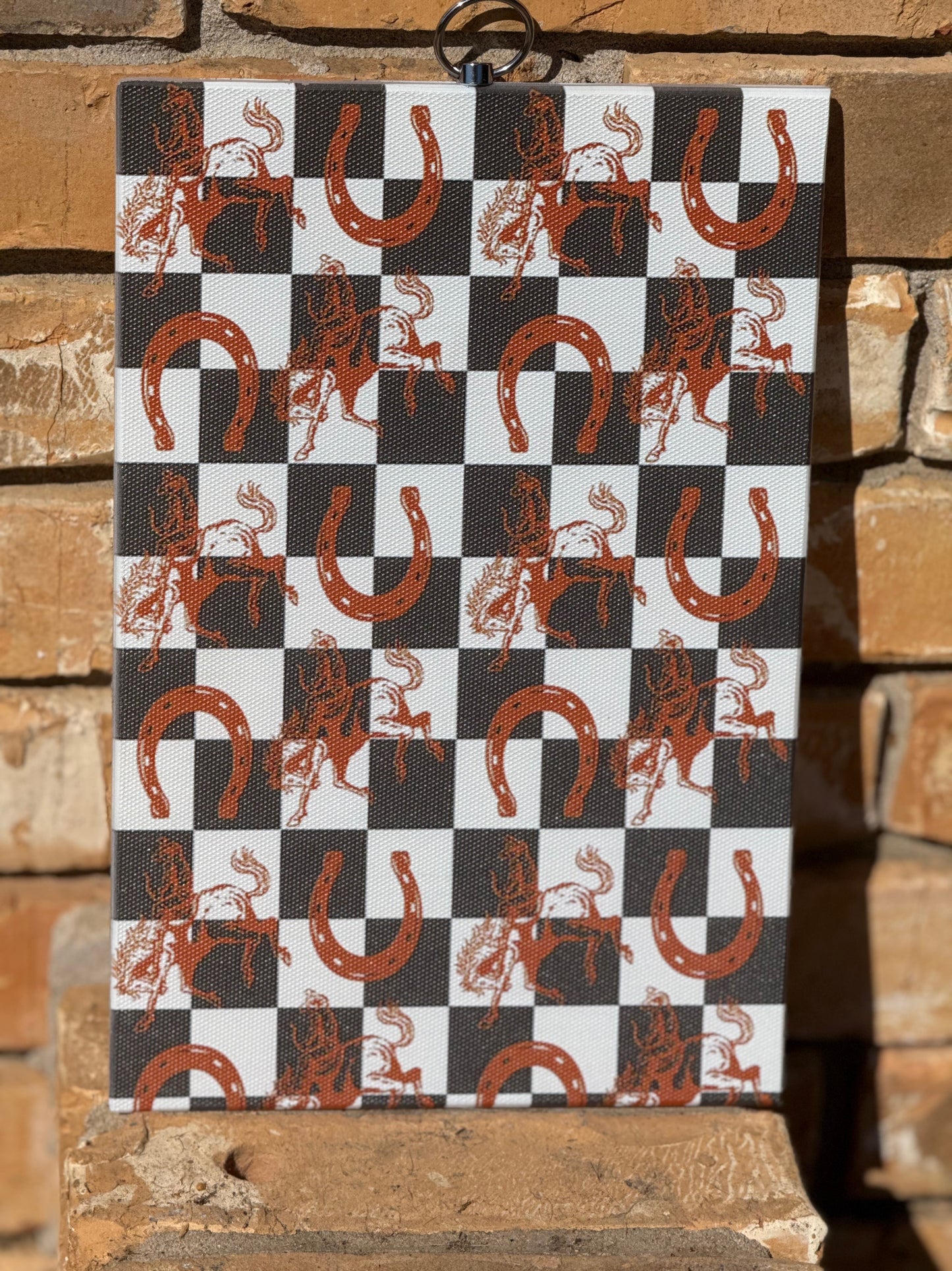 Western Checkered Cutting Board