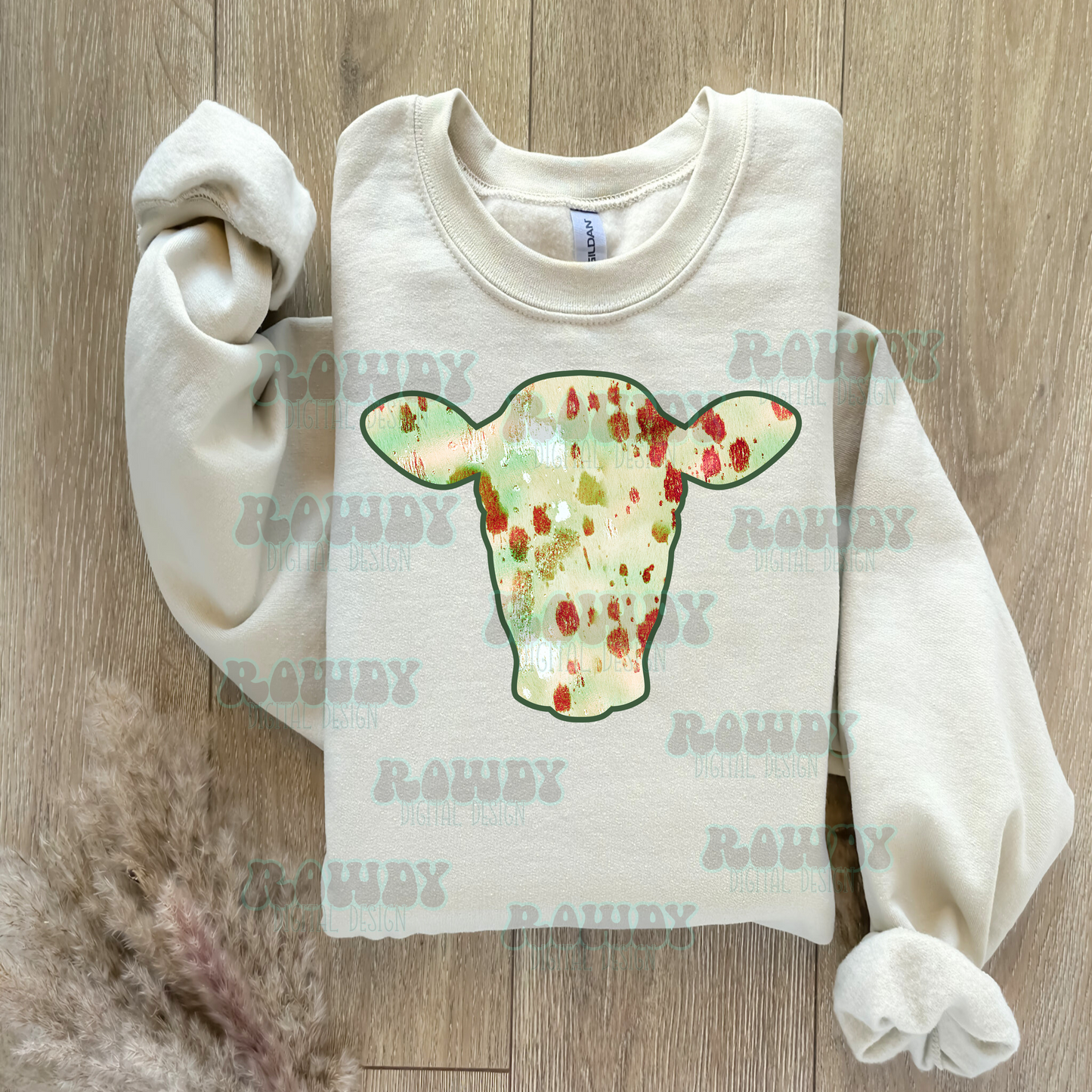 Christmas Cow Digital Design