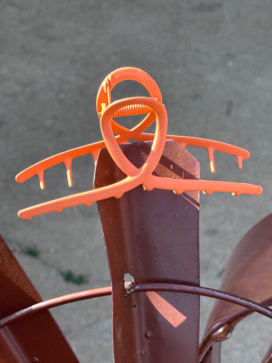 Orange Metal Claw Clip