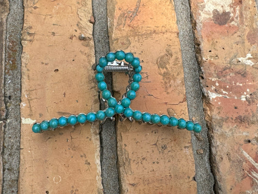 TURQUOISE METAL CLAW CLIP