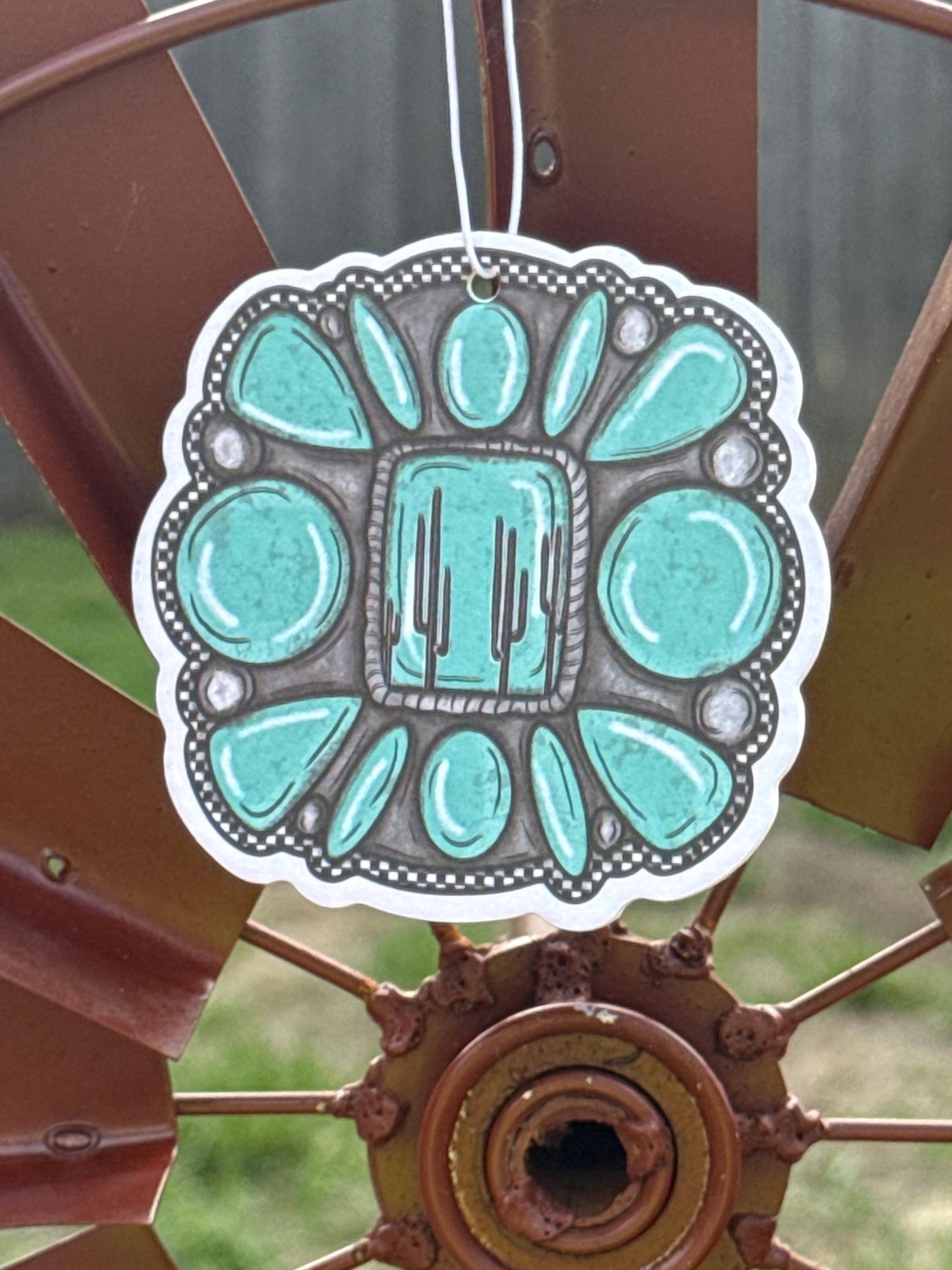 Cactus turquoise stone air freshener