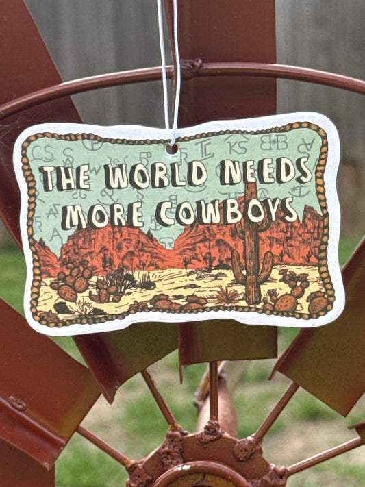 World needs cowboys air freshener