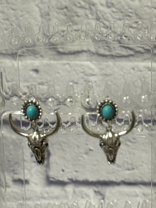 Bull skull earrings