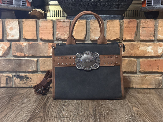 Wrangler buckle tote- black