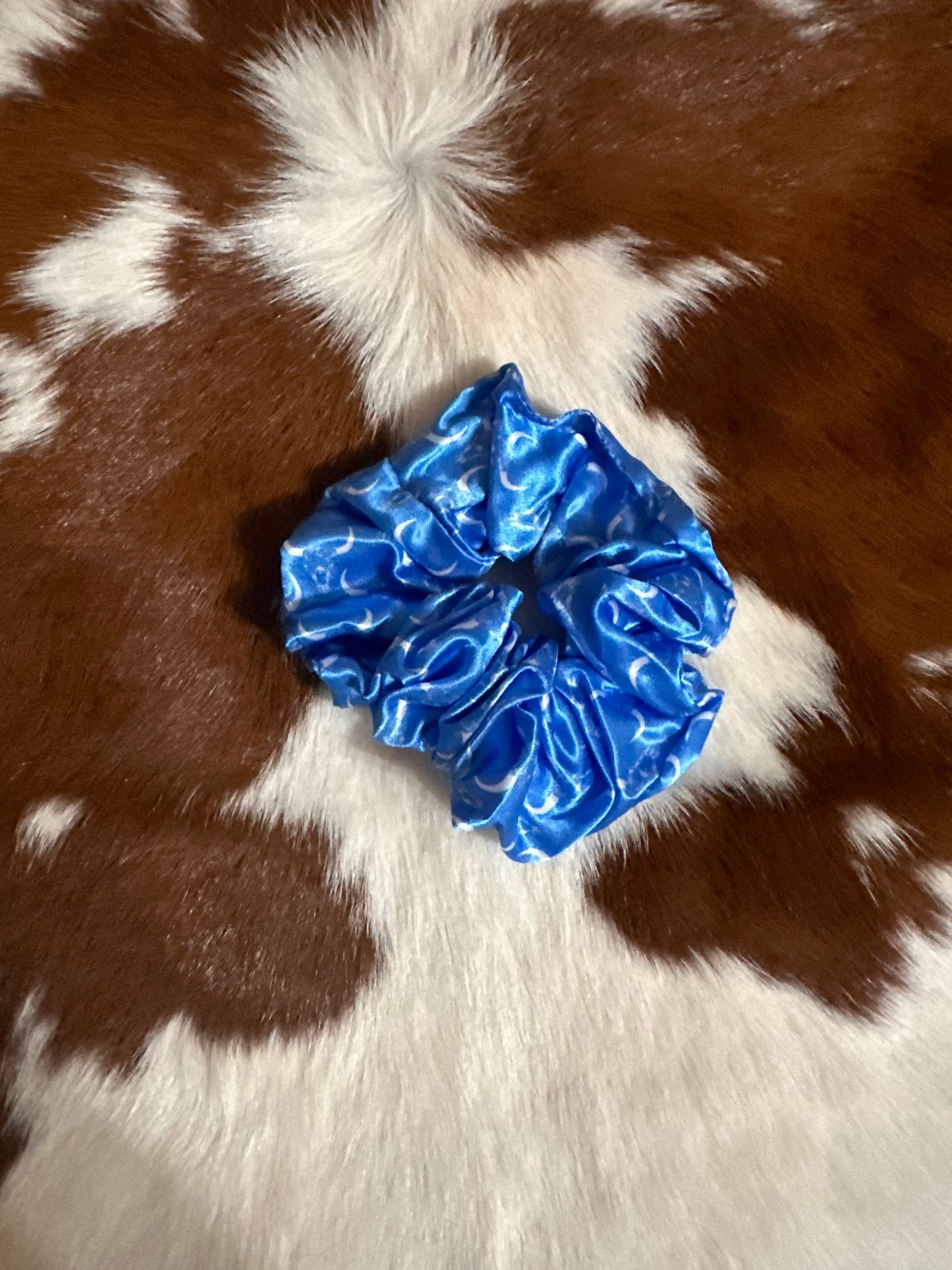 Blue Bullskull scrunchie
